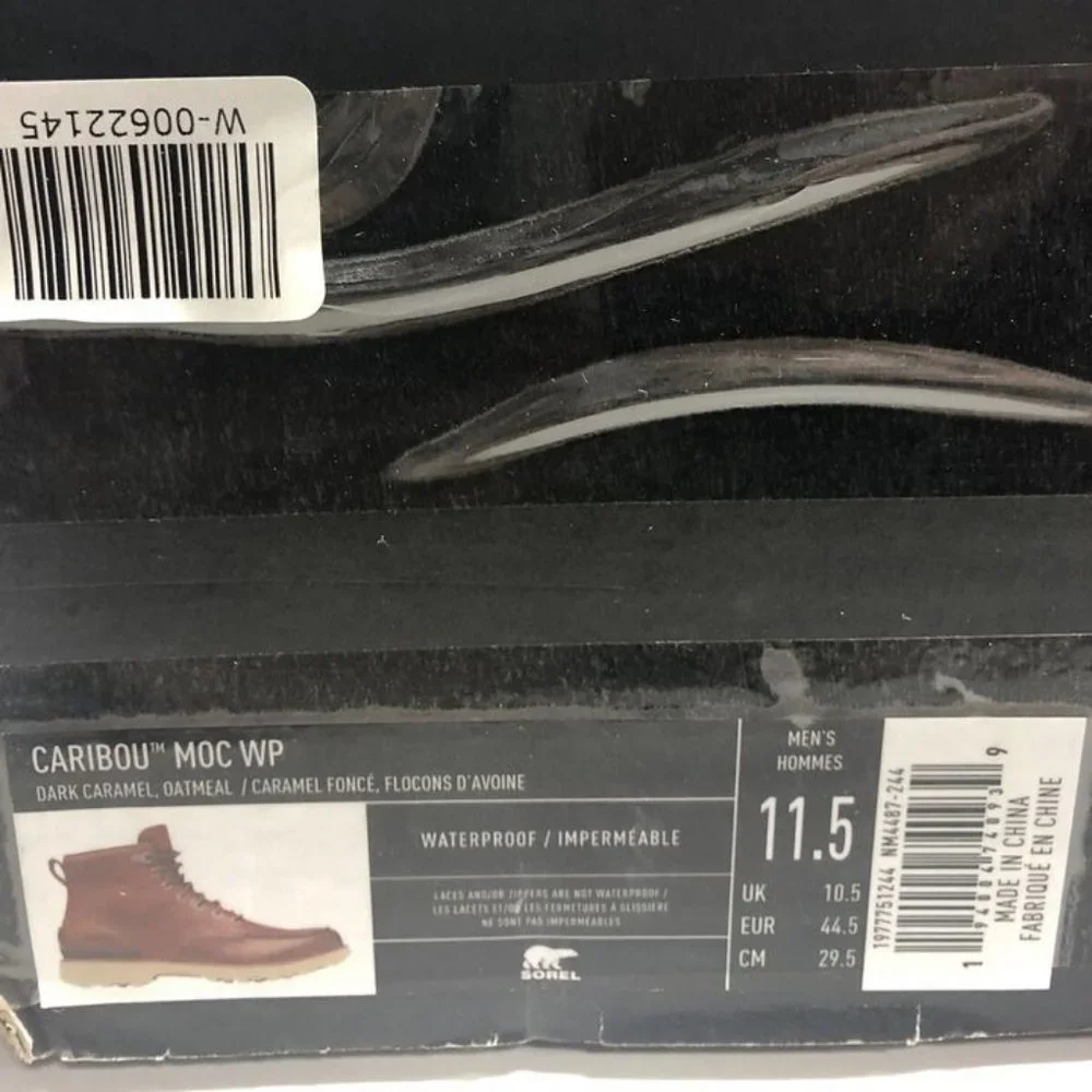 Sorel Men’s Caribou Moc Waterproof Brown Boots, Size 11.5M